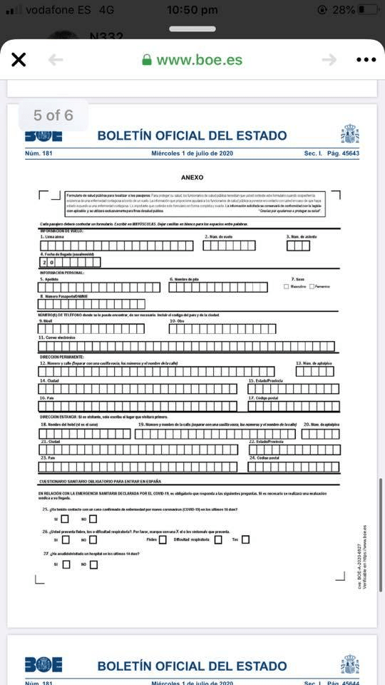 Health control forms