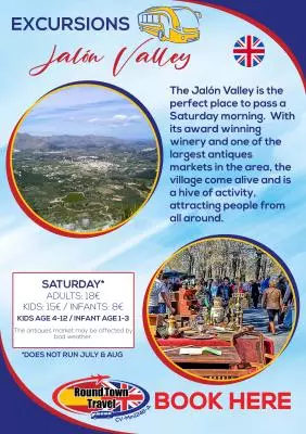 Excursion to the Jalon Valley, every Saturday.  Does not run July & August.