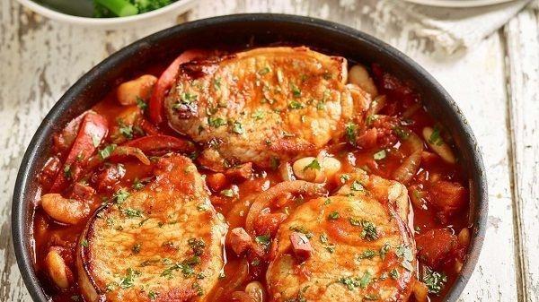 Spanish pork with butter beans and chorizo