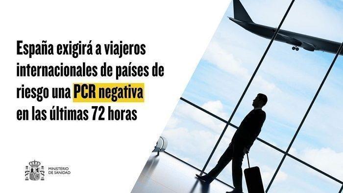 Travellers to Spain will require negative PCR tests