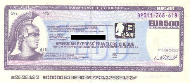 travellers cheque 500 euro